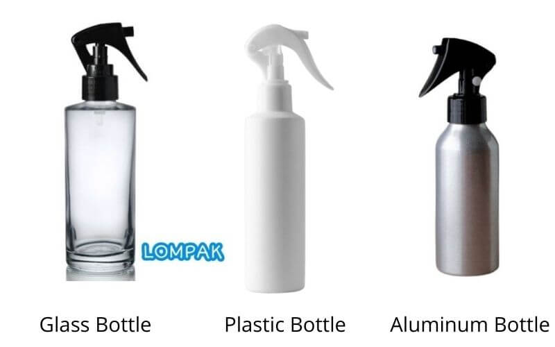 Different bottle with mini trigger sprayer